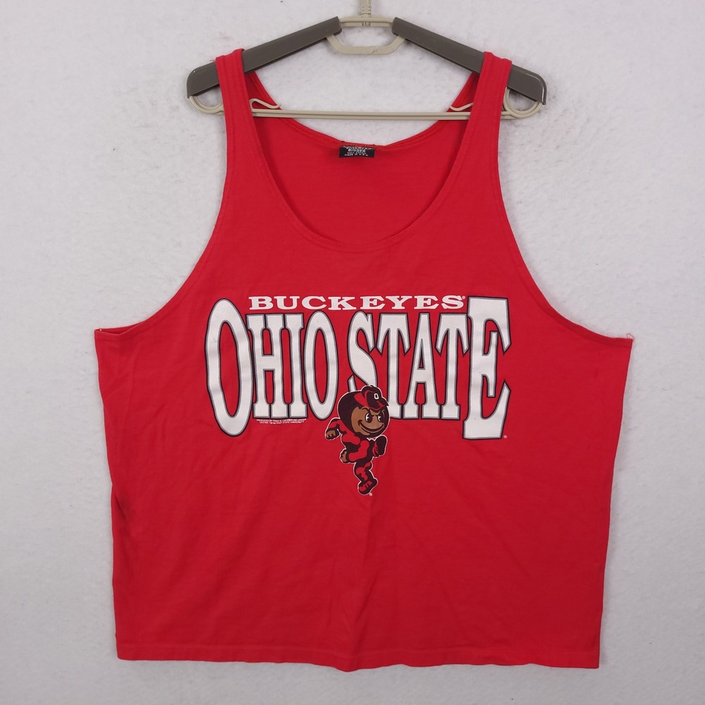 Varsity Ohio State Tank Top Mens XL Red Vintage Buckeyes Brutus Sleeveless
